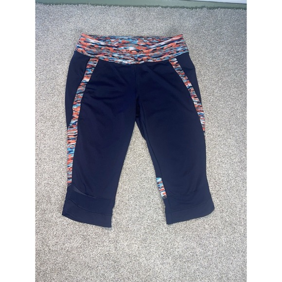 Tek gear Dry Tek Capri Athletic Leggings Plus Size 1X Navy Blue - Picture 1 of 6